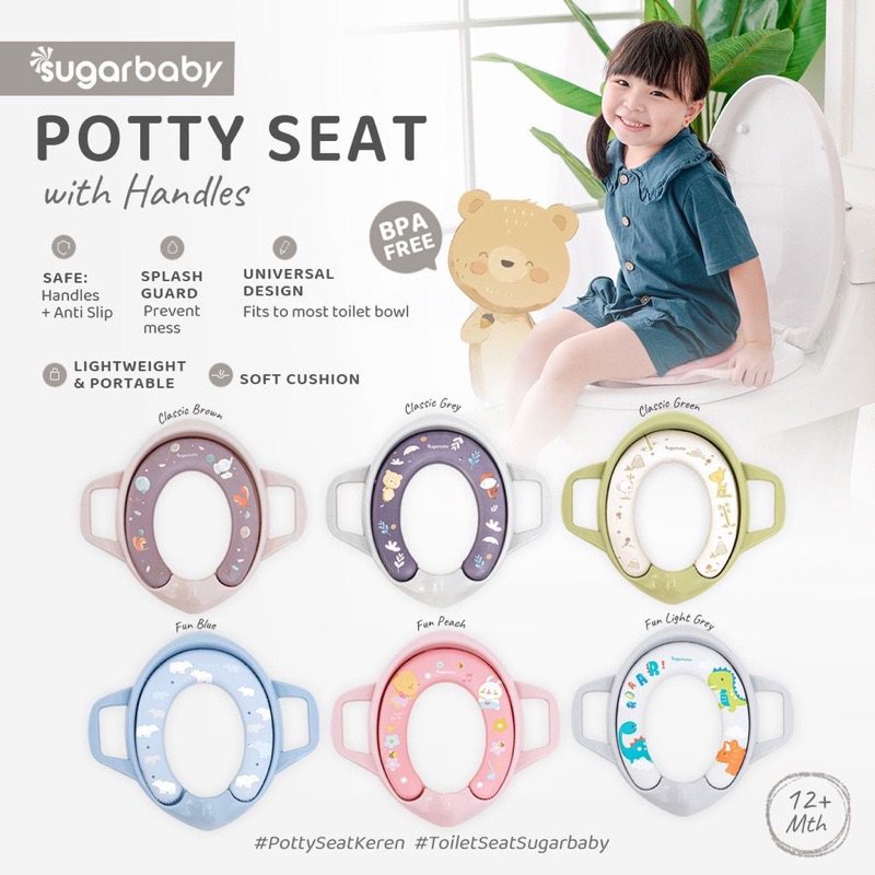Jual Sugar Baby Potty Seats with Handle / Bantal Duduk Toilet Bayi Anak
