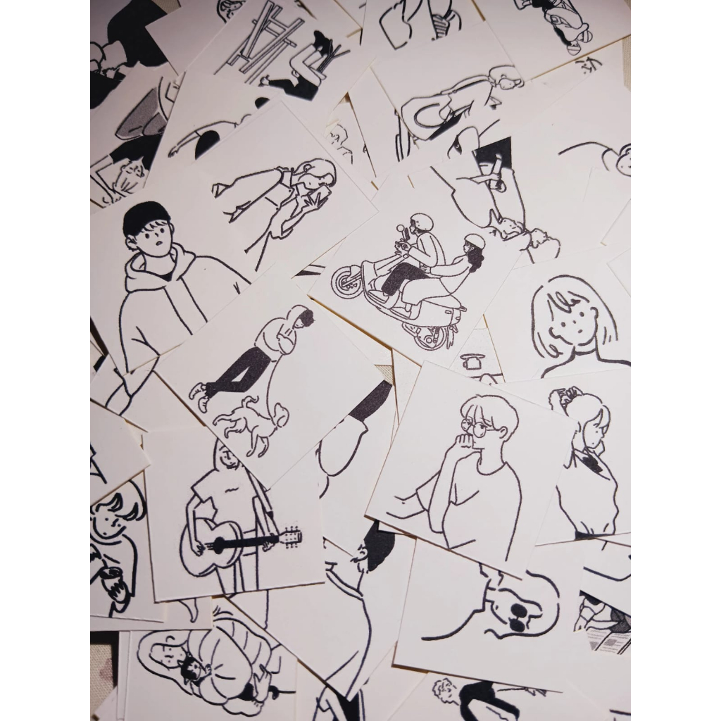 Jual sticker segel freebies mini pack isi 88pcs aesthetic black & white ...