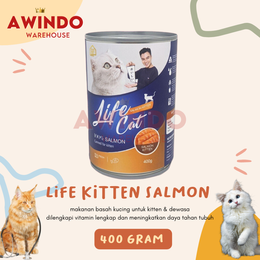 Jual Life Cat Kaleng Gr Makanan Kucing Basah Lifecat Adult Kitten