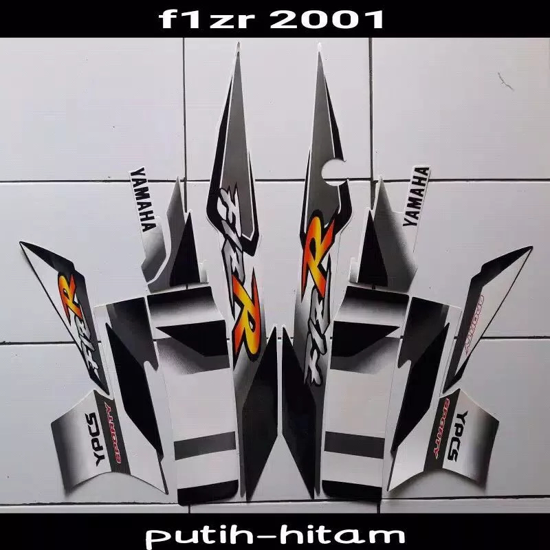 Jual sticker striping yamaha fizr 2001 2002 hitam putih list body ...