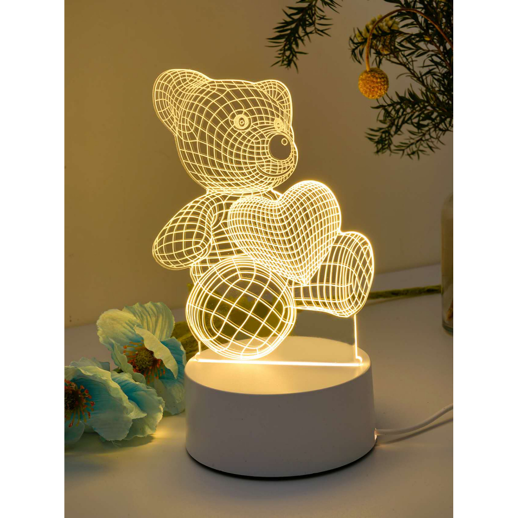 Jual Pplus Lampu Tidur Akrilik 3D Lampu Kamar Aesthetic LED 3D Kuning ...