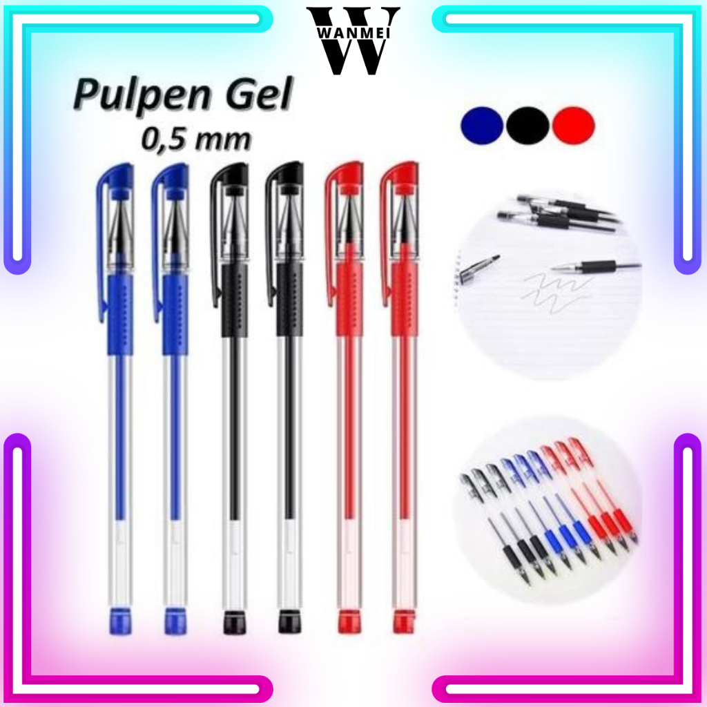 Jual WM Pena Gel 0.55mm Standard Pulpen Tinta Cair Alat Tulis Sekolah ...