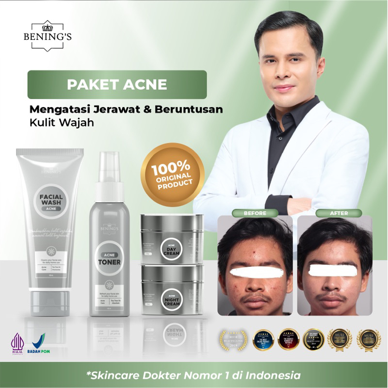 Jual PAKET ACNE BENINGS INDONESIA/BENINGS SKINCARE | Shopee Indonesia