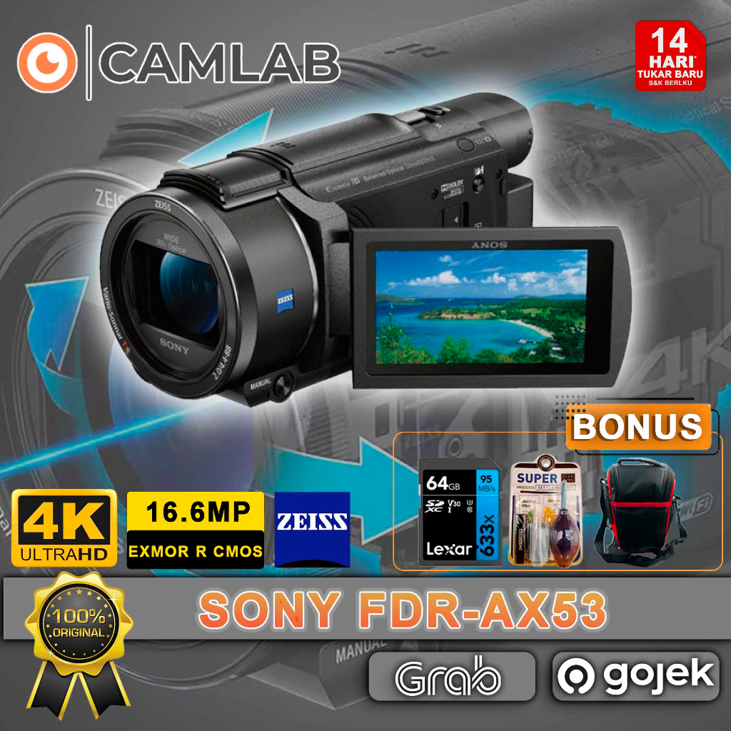 Jual Sony FDRAX53 4K Ultra HD Handycam Camcorder Shopee Indonesia