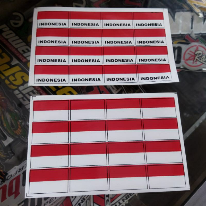 Jual Stiker Bendera Indonesia Isi Cm X Cm Harga Per Lembar Sticker Bendera Indonesia