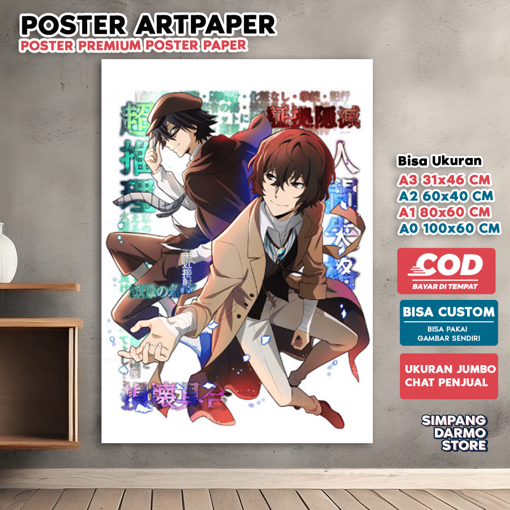 Jual Poster Anime Bungou Stray Dogs: Kualitas HD dan Bisa Custom untuk ...