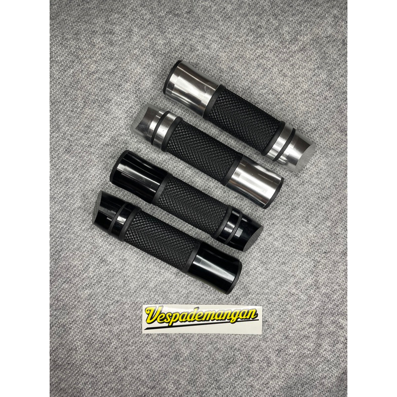 Handgrip Rizoma Black dan Chrome VESPA FILANO STYLO AEROX NMAX VARIO BEAT DLL UNIVERSAL