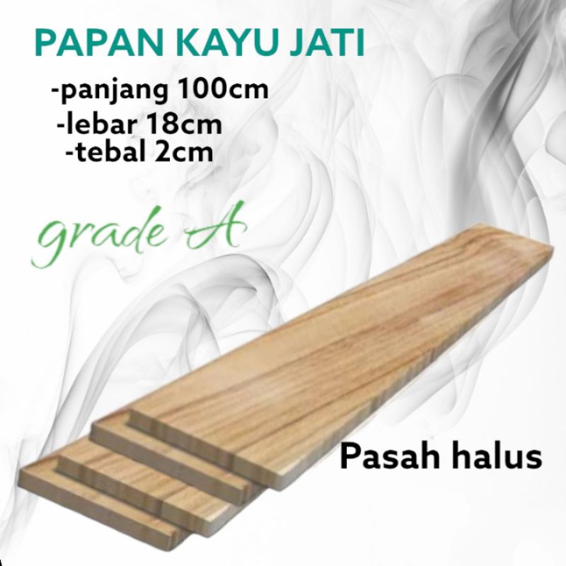 Jual Papan Kayu Jati Grade A Ukuran 100x18x2cm | Shopee Indonesia