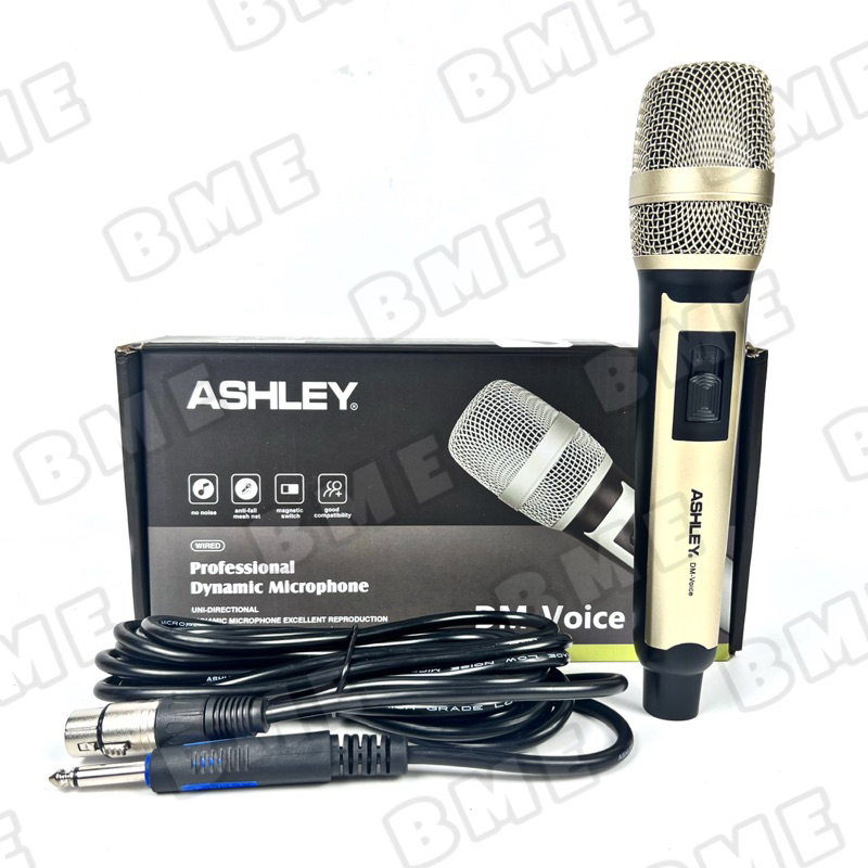 Jual MICROPHONE ASHLEY DM-VOICE/DMVOICE MIC CABEL ORIGINAL | Shopee ...