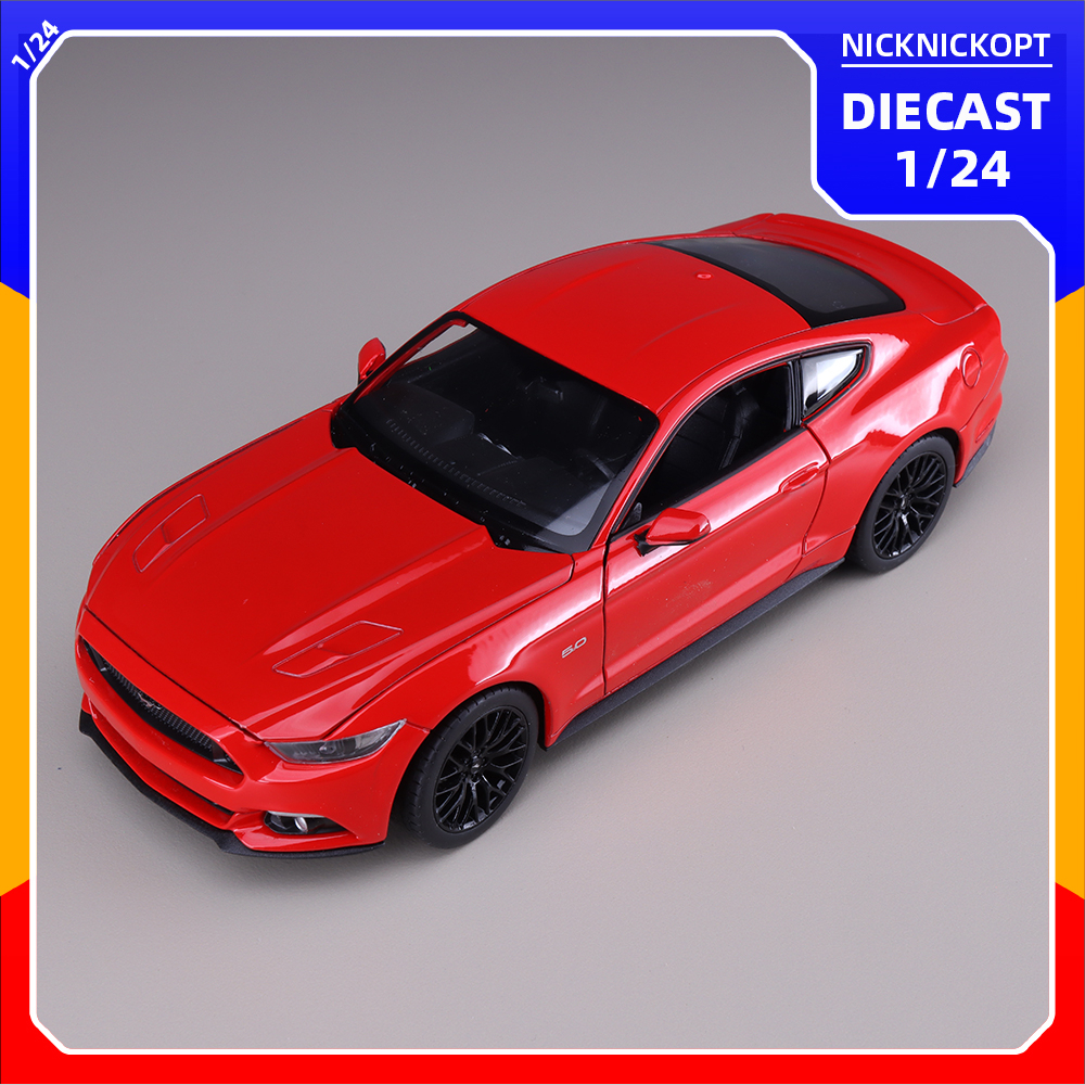 Modèle Voiture Die Cast Ford Mustang GT 2015 Rouge 1/34-1/39 - Portes Ouvrantes, Roues Caoutchouc - 11cm