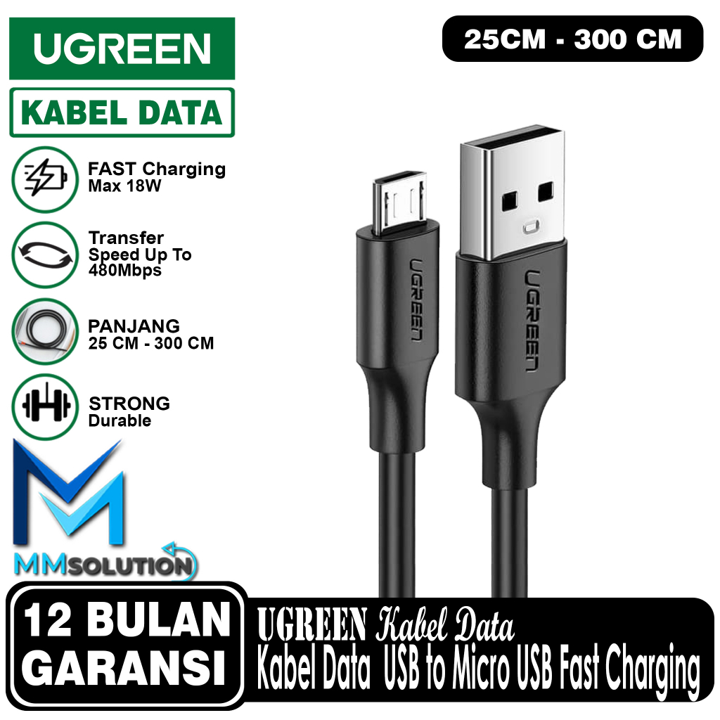 Jual UGREEN Kabel Data Micro USB Fast Charging 2.4A QC 3.0 Premium ...