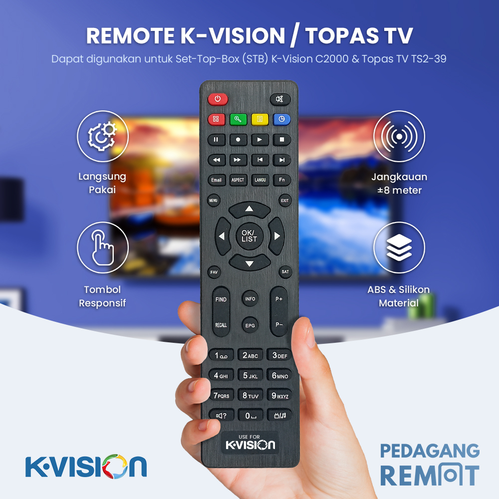 Jual Remot Remote Receiver Parabola KVision Bromo C2000 / Topas TV TS239 Shopee Indonesia
