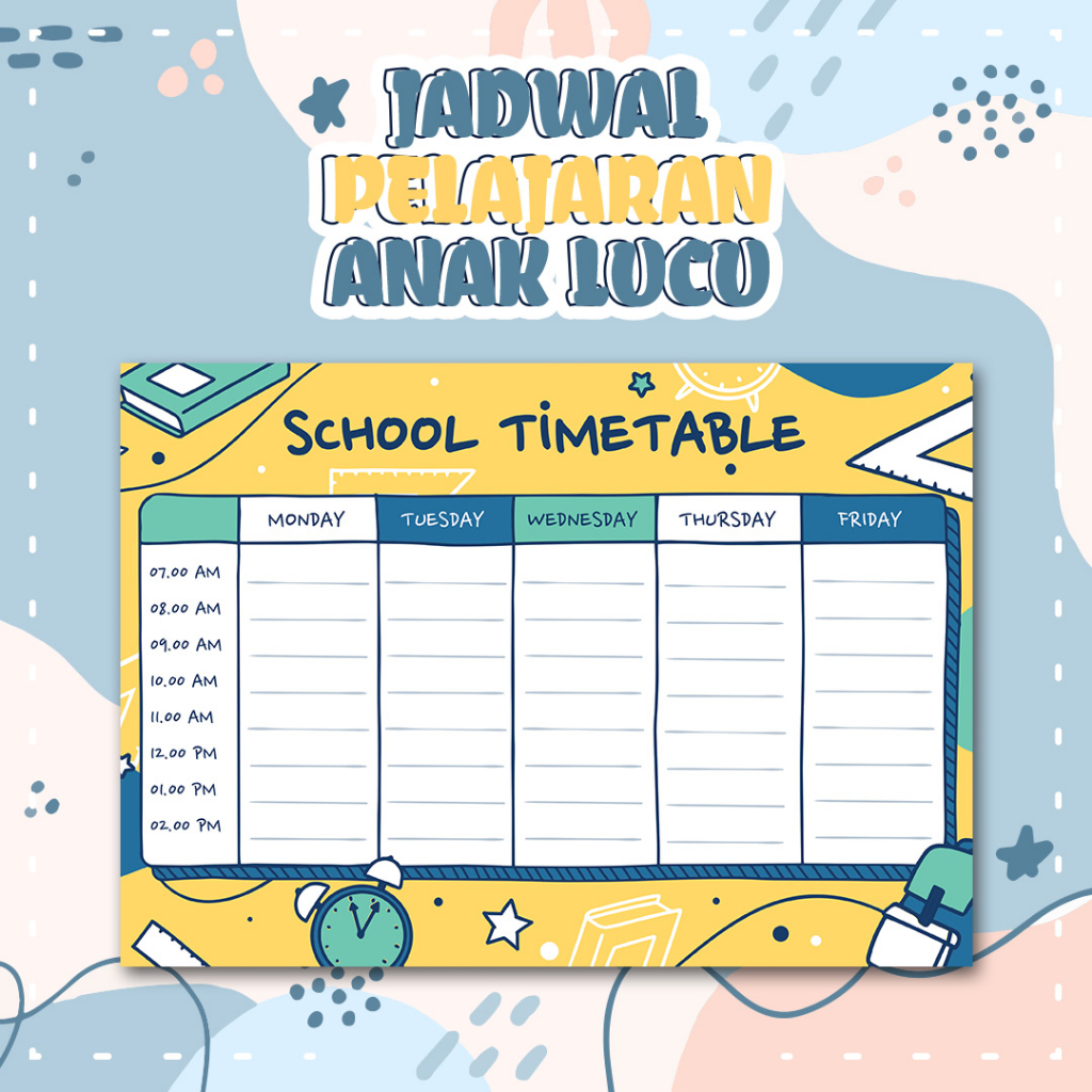 Jual JADWAL PELAJARAN/ ROSTER PELAJARAN SEKOLAH | Shopee Indonesia