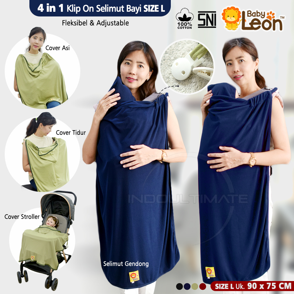 Jual BS336 Blanket On The Go 4in1 BABY LEON Selimut Bayi Hoodie Klip