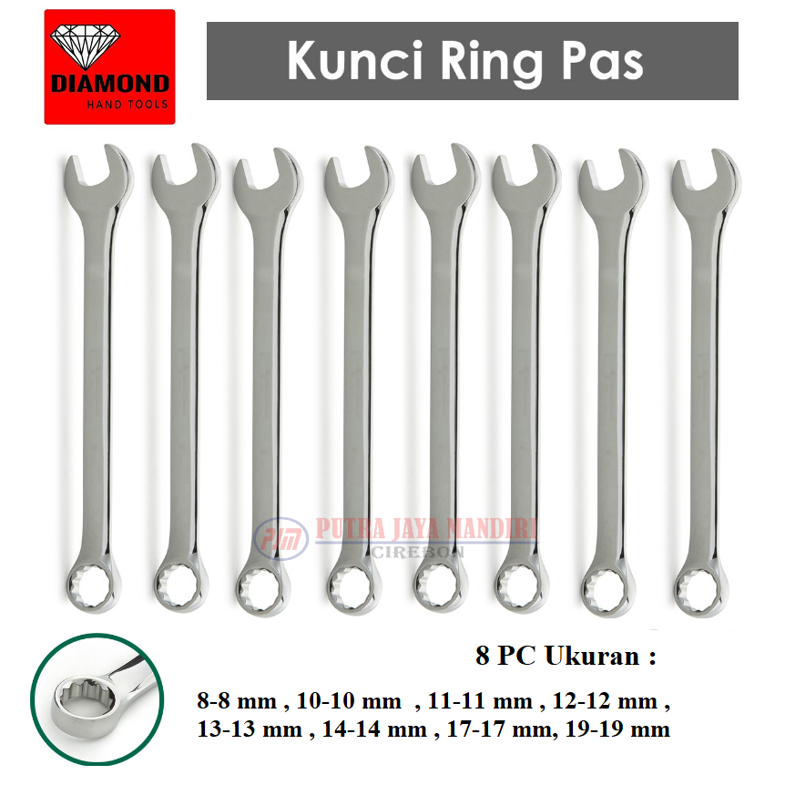 Jual Diamond Kunci Ring Pass Set 8 Pc 8-19 Mm | Shopee Indonesia