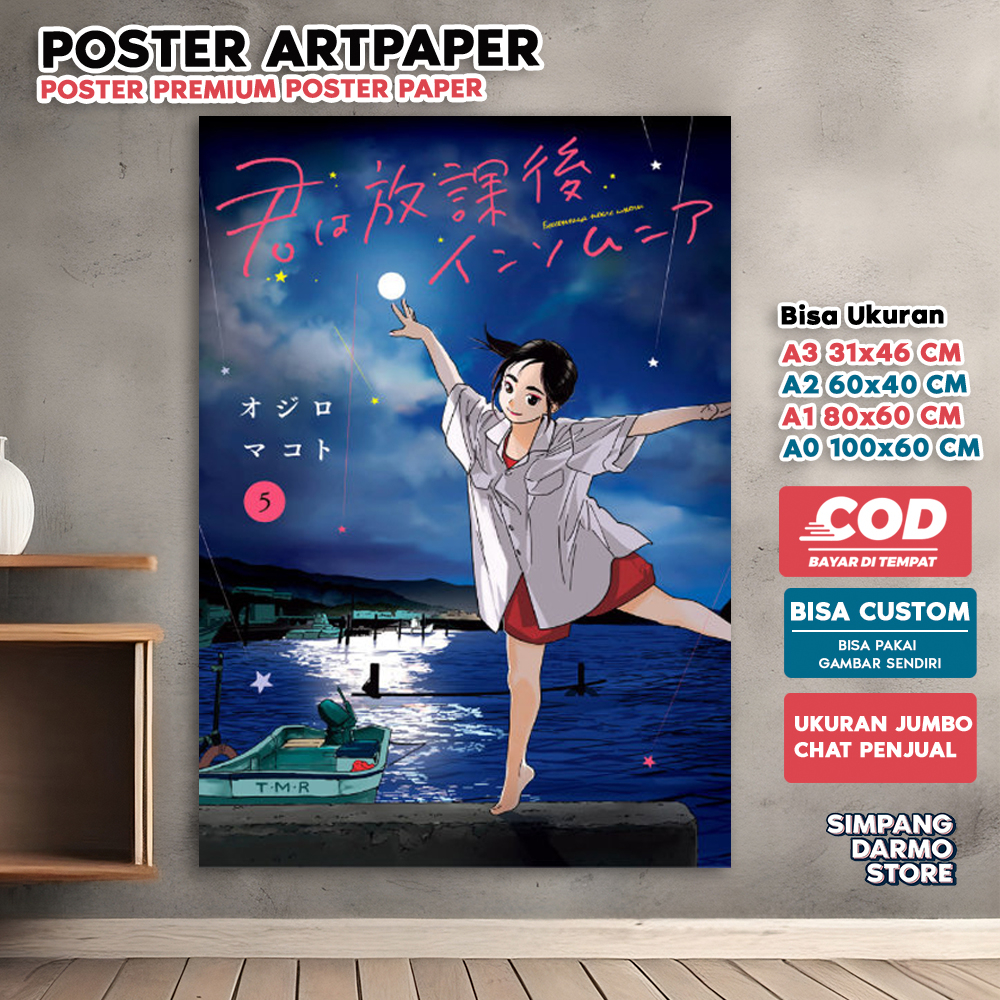 Jual Poster Anime Kimi wa Houkago Insomnia Kualitas HD dan Bisa Custom