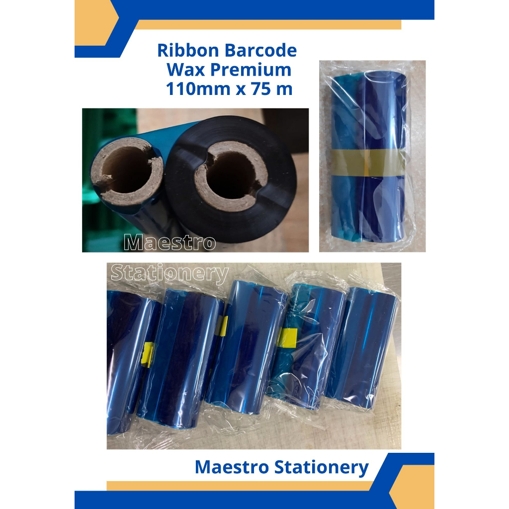Jual Ribbon Barcode Premium Wax TX45 Ukuran 110X75 / 110x74 / 110x300 ...
