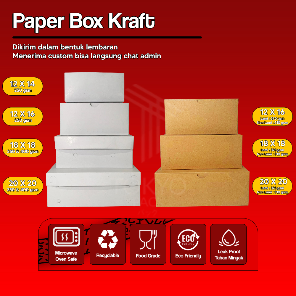 Jual KATERING BOX TEBAL 325 GSM /KOTAK NASI KRAFT/KATERING BOX/DUS NASI
