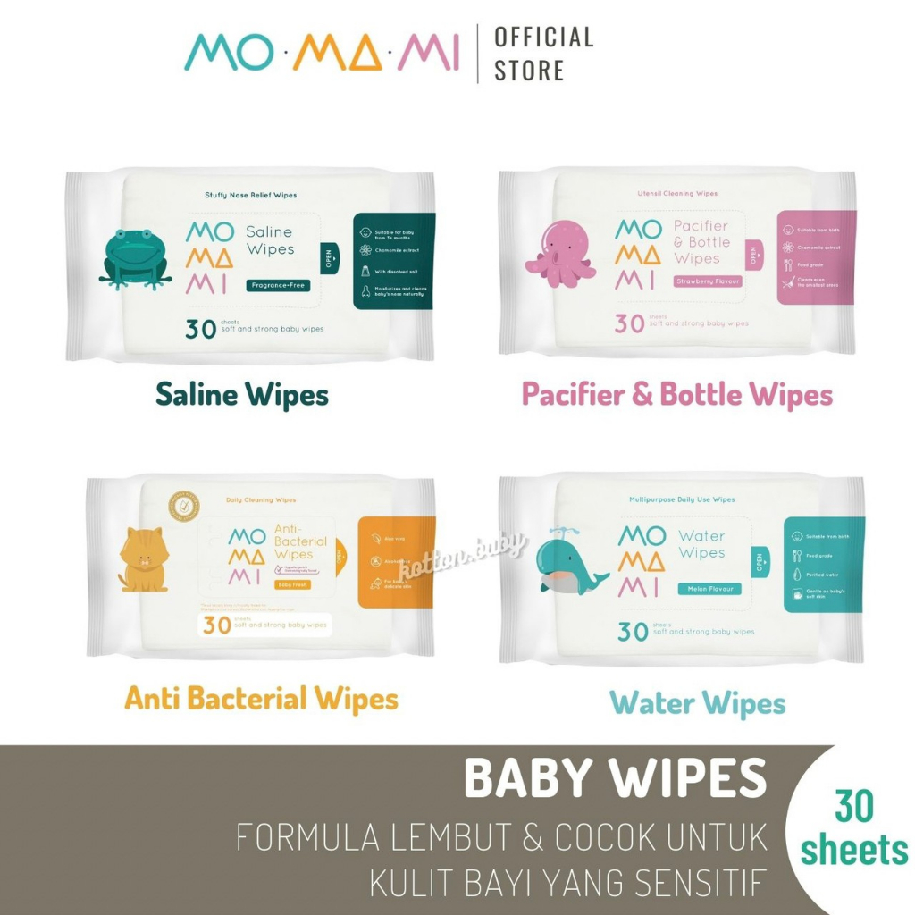 Jual Momami Baby Water Wipes/Saline Wipes/Antibacterial Wipes/Pacifier