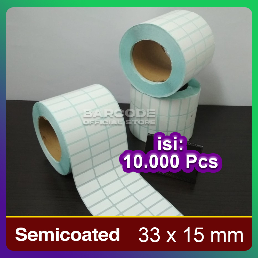 Jual Label Barcode 33 x 15 Kertas Sticker 3 Line 33x15 mm Core Besar 3 ...