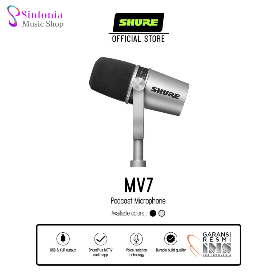 Jual Shure MV7 Podcast Microphone | Shopee Indonesia