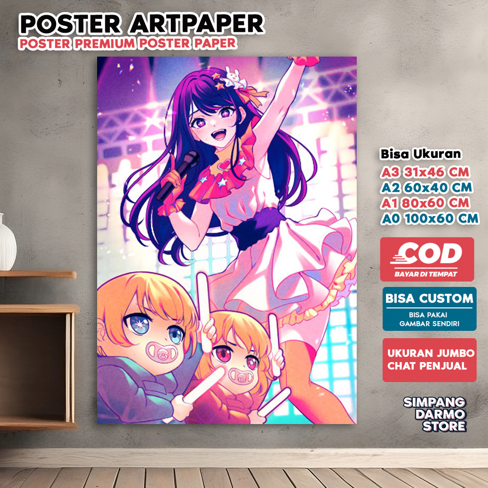 Jual Poster Anime Oshi no Ko Kualitas HD dan Bisa Custom untuk