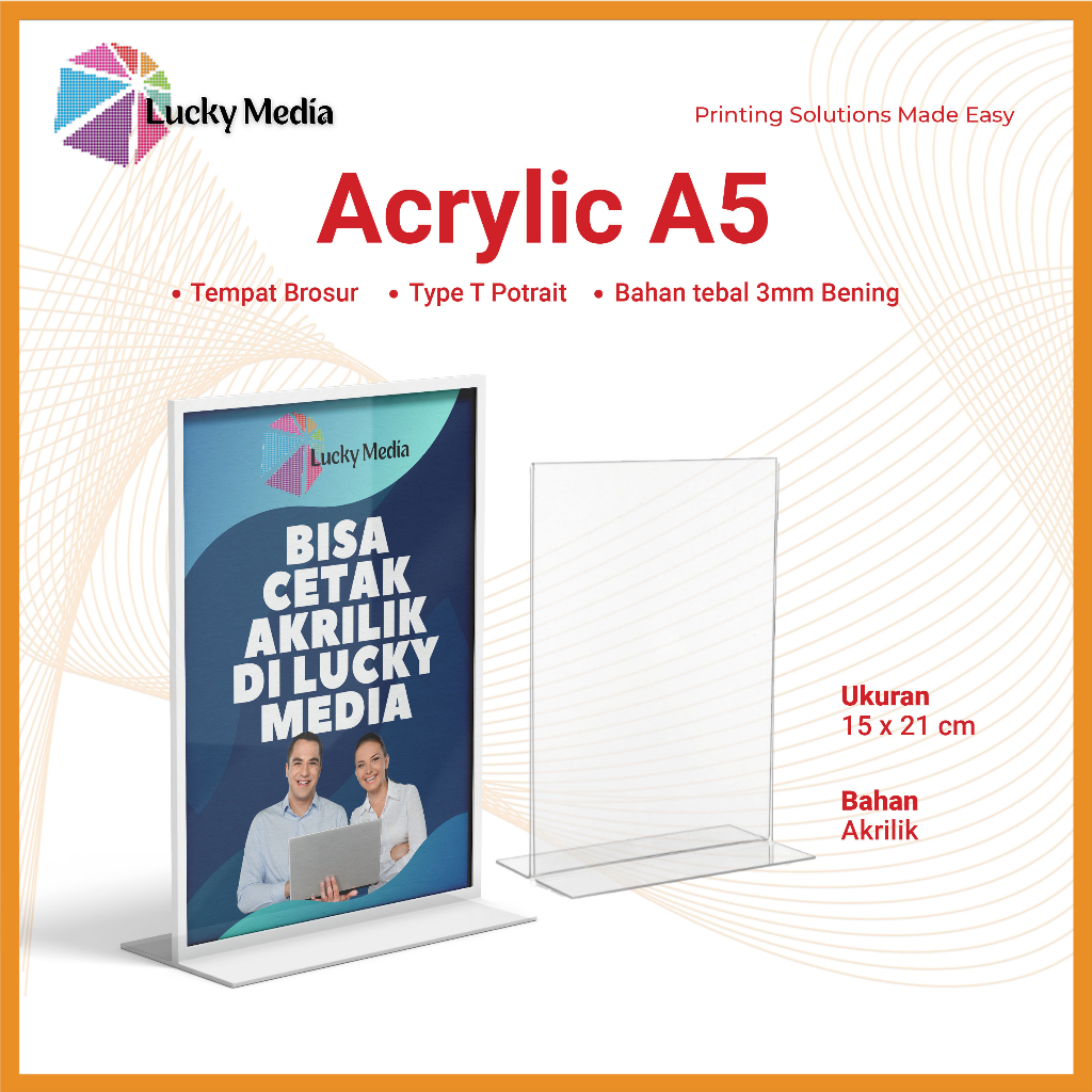 Jual Akrilik A5 Tempat Brosur Cetak Qris Acrylic Holder Display