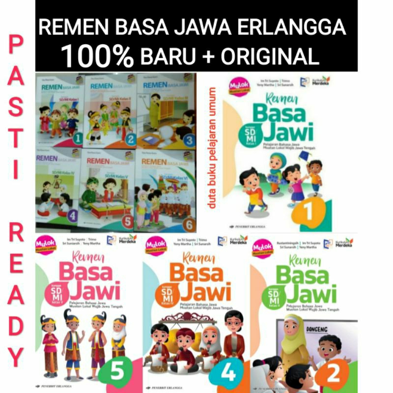 Jual Buku Remen Basa Jawi Kls Kelas 1 2 3 4 5 6 Sd Erlangga K13 ...