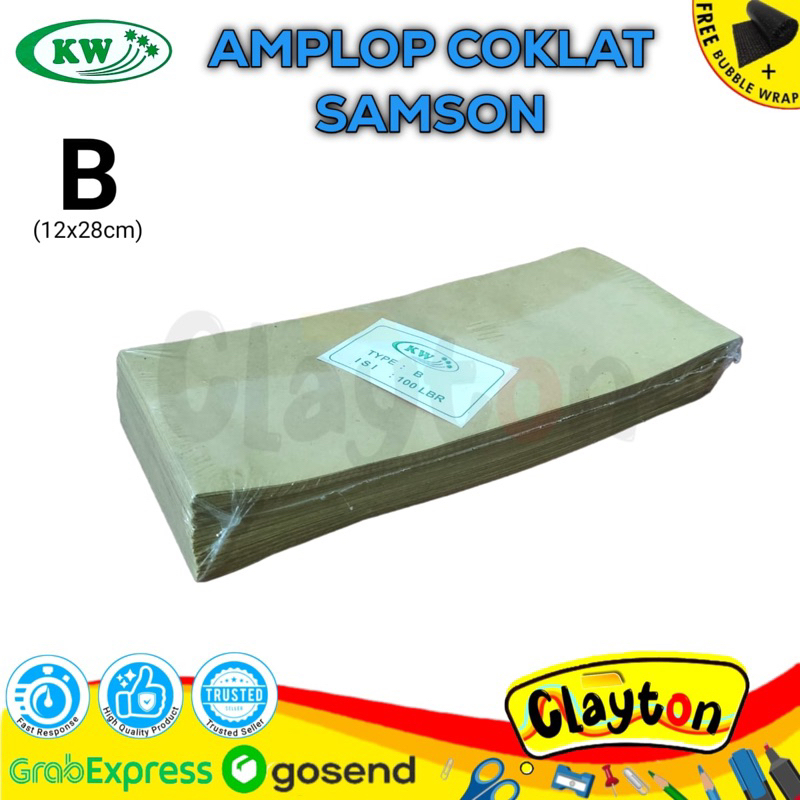 Jual Amplop Coklat Samson B Ukuran 12x28cm / Amplop Gaji / Amplop ...