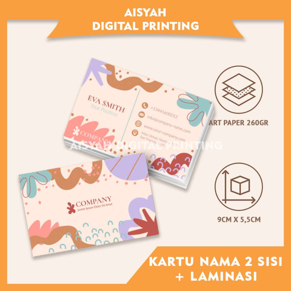 Jual Cetak Kartu Nama Sisi Laminasi Doff Glossy Kartu Nama Custom Murah Berkualitas