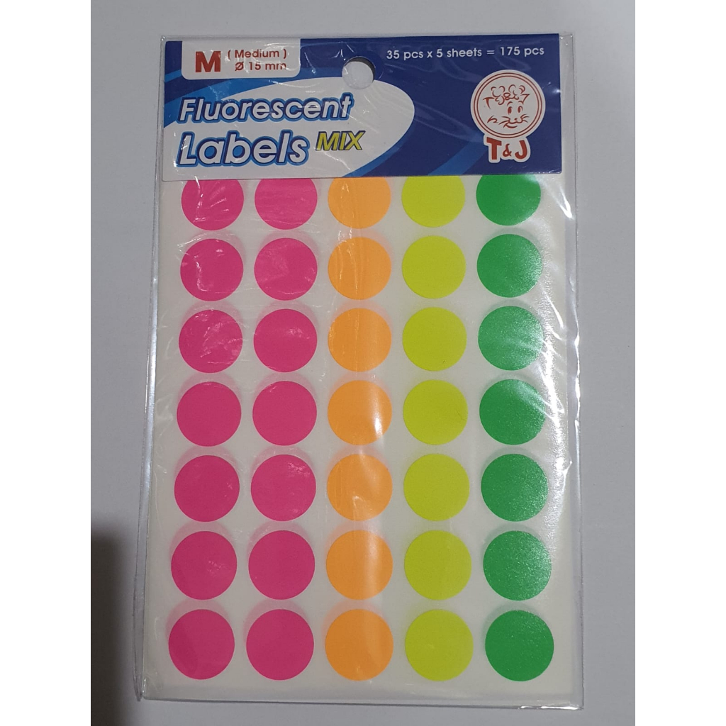 Jual Fluorescent Labels Mix Tom & Jerry Sticker Label Bulat Warna ...