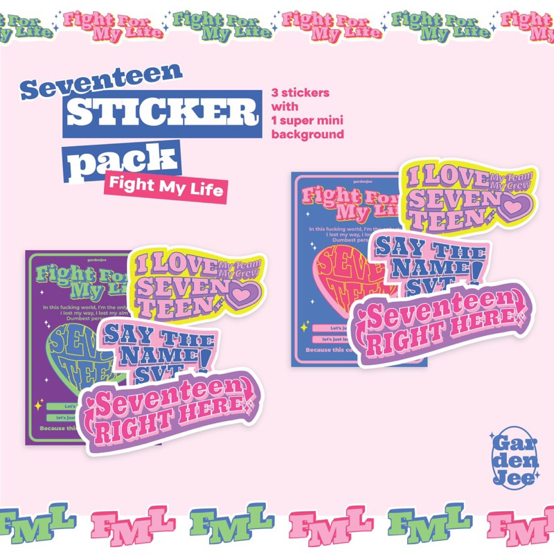 Jual FML (Fight For My Life) Seventeen Sticker Pack | Shopee Indonesia