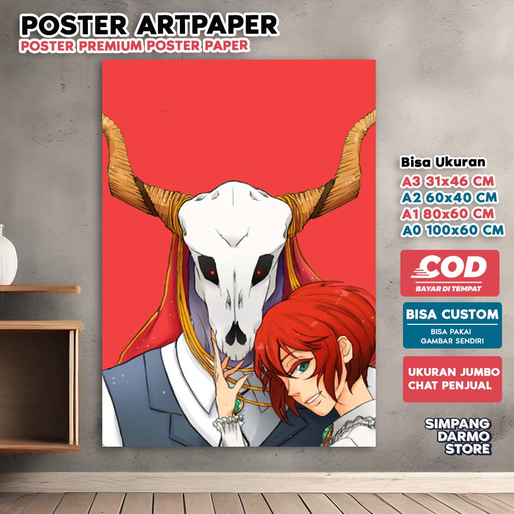 Jual Poster Anime Mahoutsukai no Yome Kualitas HD dan Bisa Custom untuk