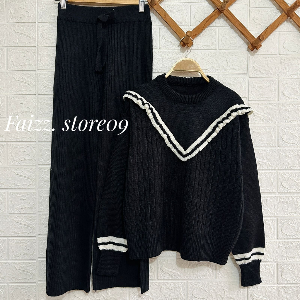 Jual Oneset Sweater Rajut Diba Setelan Celana Kulot Rajut Premium Wanita Shopee Indonesia