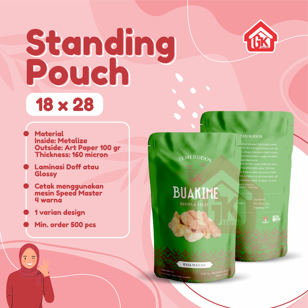 Jual Cetak Kemasan Standing Pouch Printing Custom Design Uk X Cm X Cm Shopee