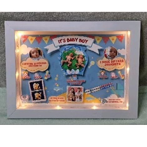 Jual Biodata bayi frame 3D uk A4 | Shopee Indonesia