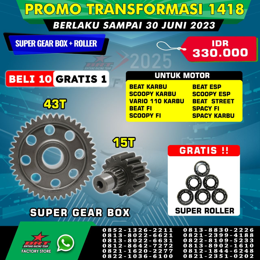 Jual SUPER GEAR BOX / GEAR RASIO HONDA BEAT SERIES BRT | Shopee Indonesia