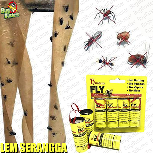 Jual Hunters FLY Lem Perangkap Nyamuk Lalat Paper Strip Strong Glue ...