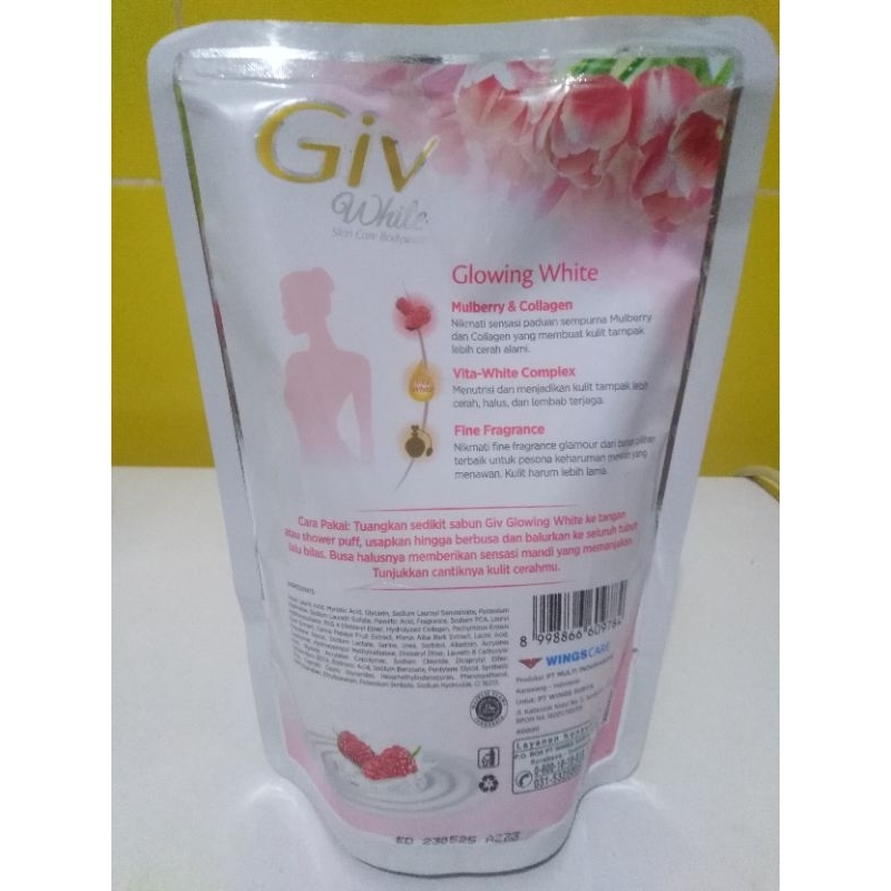 Jual Giv White Sabun Mandi Cair Mulberry Collagen Pouch 400ml Shopee Indonesia