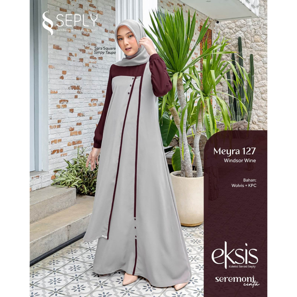 Jual Baju Gamis Wanita Seply / Meyra 127 Windsore Wine / Fashion Muslim ...