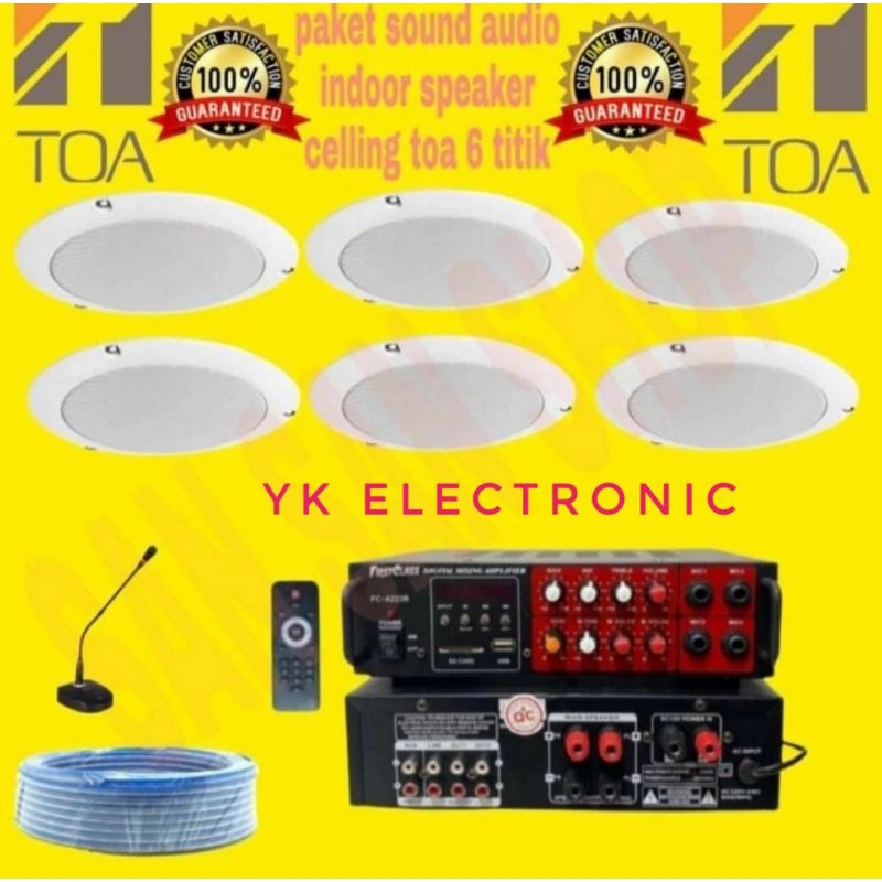 Jual paket speaker ceiling TOA 6 unit speaker original speaker plafon