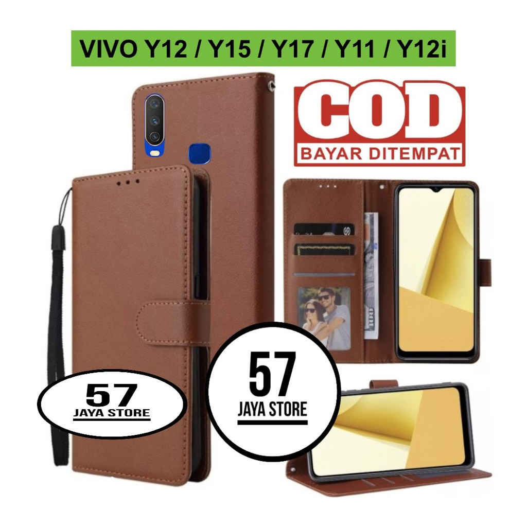 Hi Case Premium Leather Wallet Flip Cover For Vivo Y12/y15/y17/u10