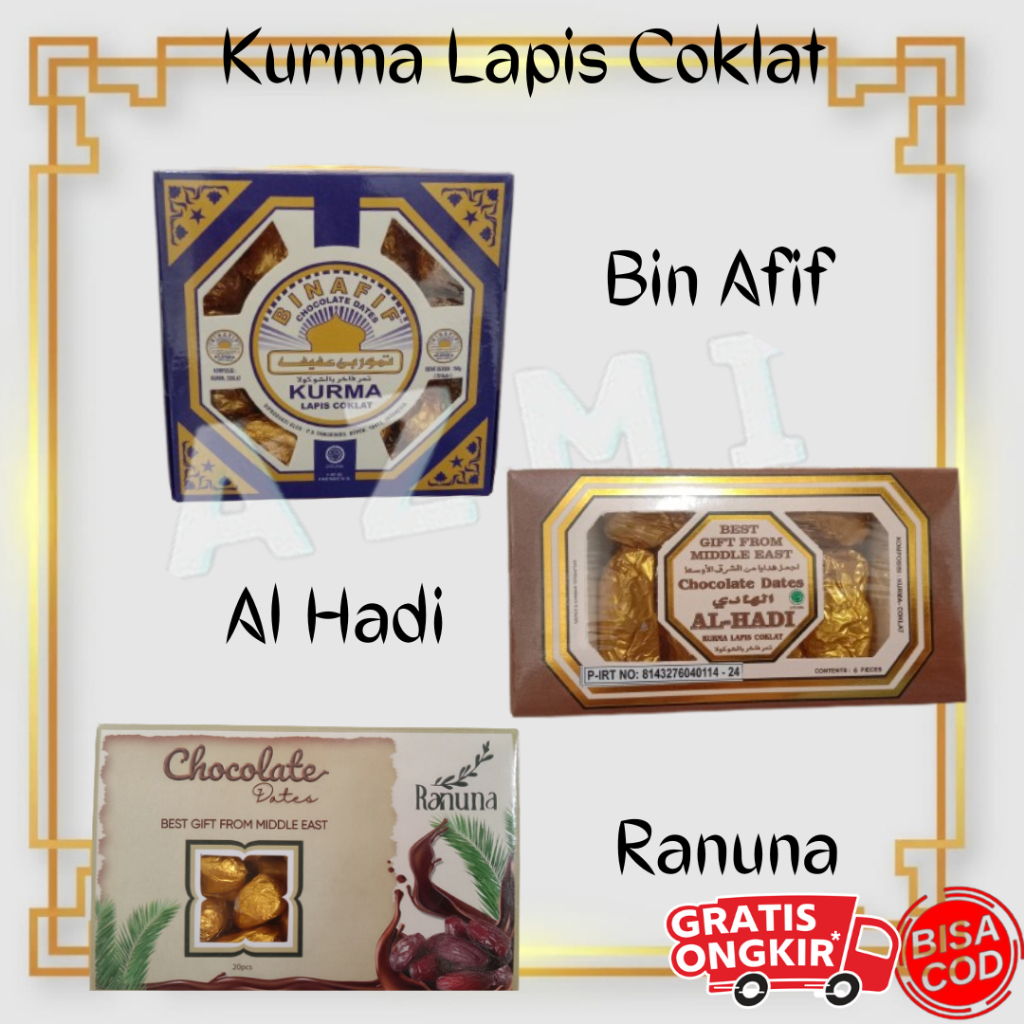 Jual Kurma Lapis Coklat Ranuna Al Hadi Bin Afif Kemasan Box Cokelat Kurma Chocolate Dates 6927