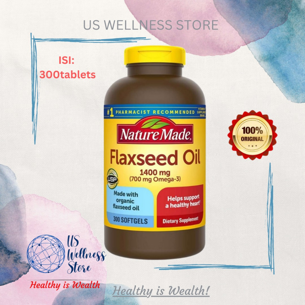 Jual Nature Made Organic Flaxseed Oil 1400mg 300tablets Shopee Indonesia
