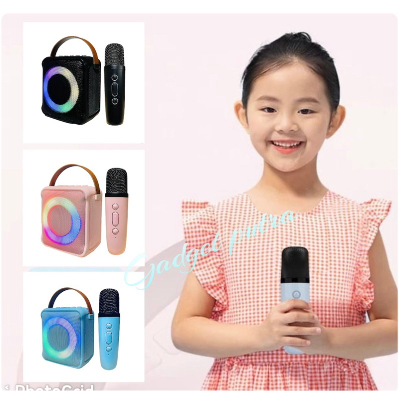 Jual Mini Speaker Bluetooth Karaoke K1 Set Microphone Portable Wireless ...