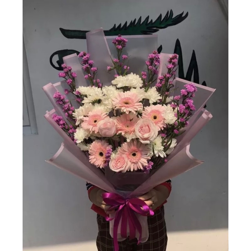 Jual fresh flowers bouquet / flowers bouquet jogja / buket wisuda jogja