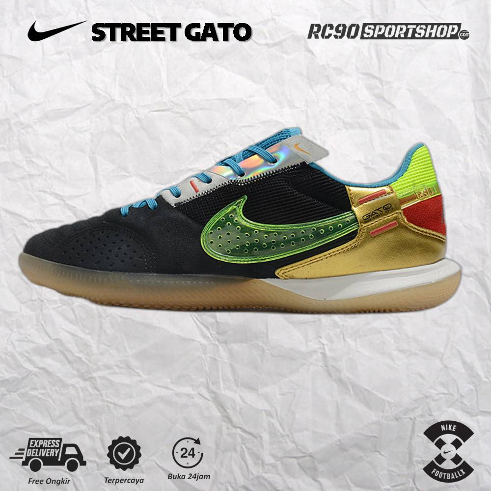 Jual Sepatu Futsal Nike Street Gato IC - Black Multicolour