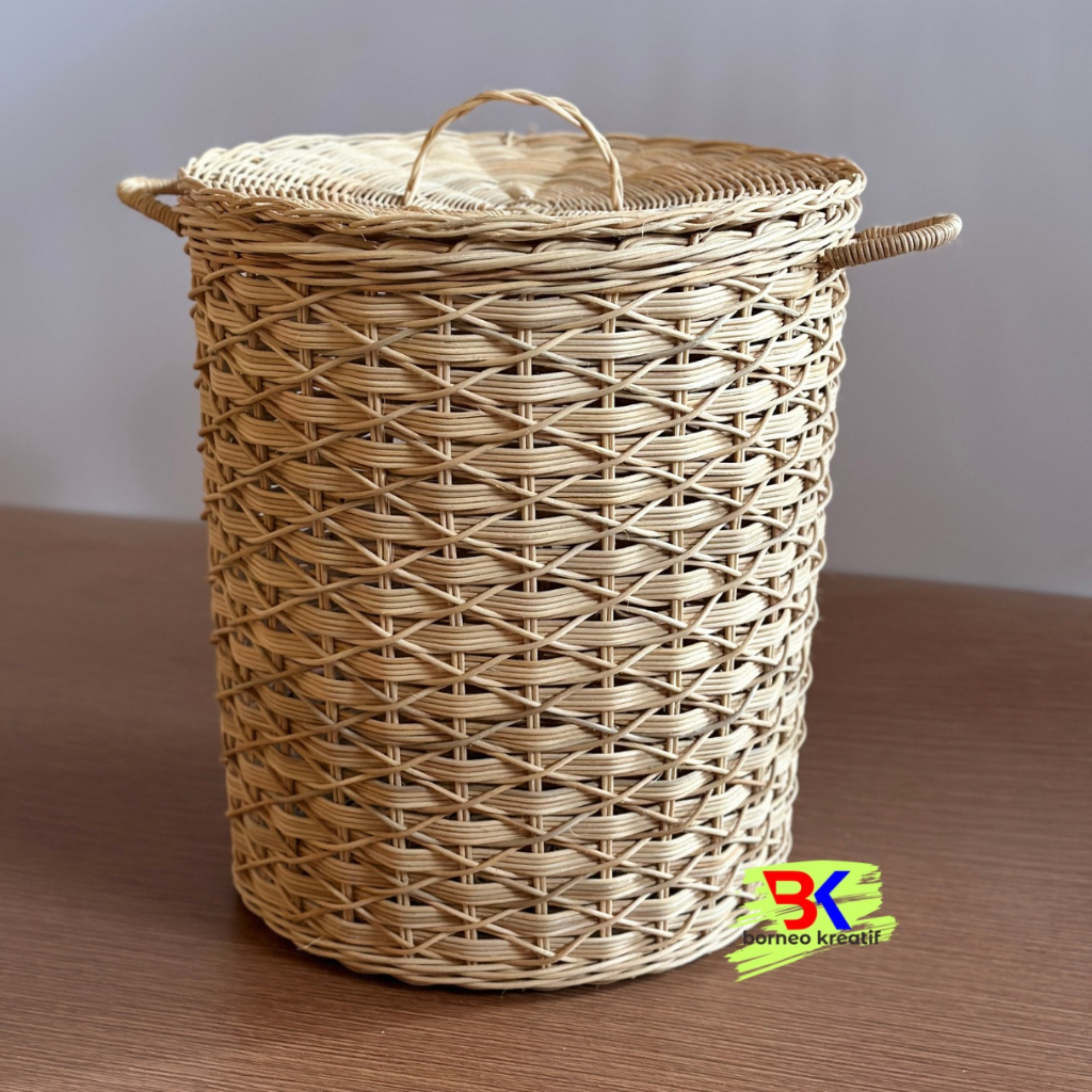 Jual Keranjang Laundry Rotan Bulat + Penutup | Shopee Indonesia