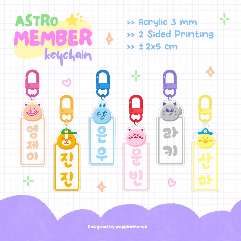 Jual ASTRO - MEMBER Kpop Keychain | Keyring | Gantungan Kunci | Shopee ...