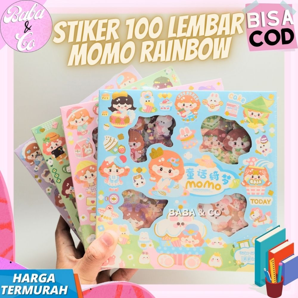 Jual Stiker 100 Lembar Momo Rainbow Unik Lucu Sticker Box Momo Unik Cod